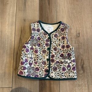 Zara Flower Quilted Vest 3-4y